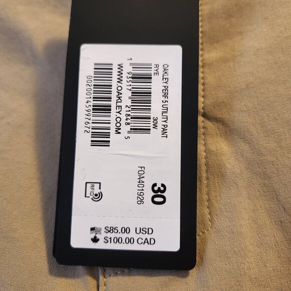 Oakley Perf 5 Utility Pant Men's Size 30 NEW with tags *DISCOUNTED SHIPPING* - Picture 6 of 16